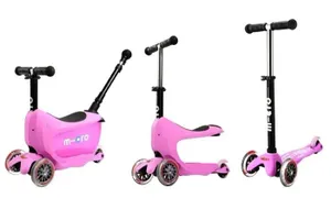 Micro Mobility Micro Mini2go Deluxe Plus Pink Kinderen Step met drie wielen Zwart, Roze