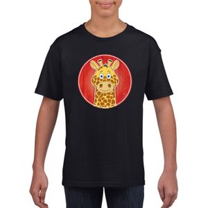 T-shirt giraffe zwart kinderen XL (158-164)  -