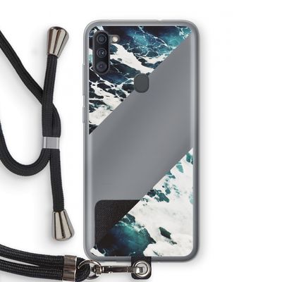 Golven: Samsung Galaxy A11 Transparant Hoesje met koord