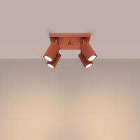 Plafondlamp KARBON 4 rood oker