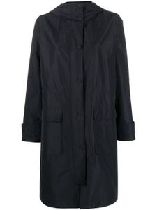 Yves Salomon imperméable en coton à capuche - Bleu