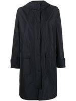 Yves Salomon imperméable en coton à capuche - Bleu
