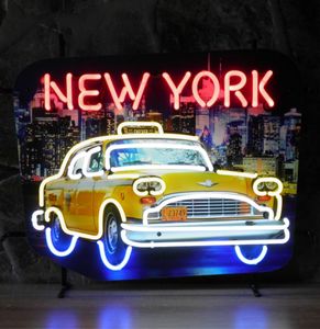 New York Taxi Neon Verlichting Met Achterplaat 62 X 32 cm