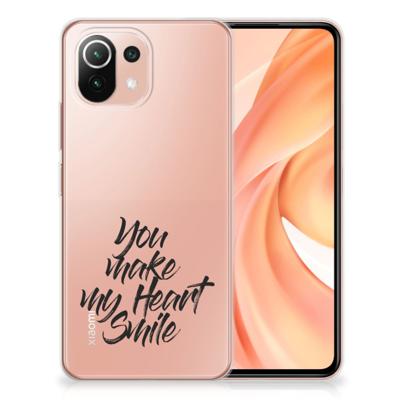 Xiaomi Mi 11 Lite | 11 Lite 5G NE | Siliconen hoesje | met naam Heart Smile Xiaomi Mi 11 Lite | 11 Lite 5G NE | Siliconen hoesje | met naam Heart Smile