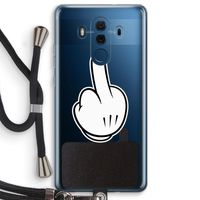 Middle finger black: Huawei Mate 10 Pro Transparant Hoesje met koord