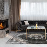 Vloerkleed Craft deluxe - zwart vintage patroon-80 x 150 cm