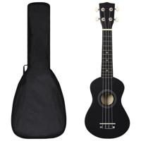 VidaXL Ukuleleset met tas voor kinderen sopraan 21&apos;&apos; zwart