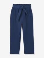 Broek van biologisch katoenen gaas voor meisjes CYRILLUS blauw