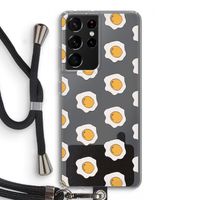 Bacon to my eggs #1: Samsung Galaxy S21 Ultra Transparant Hoesje met koord