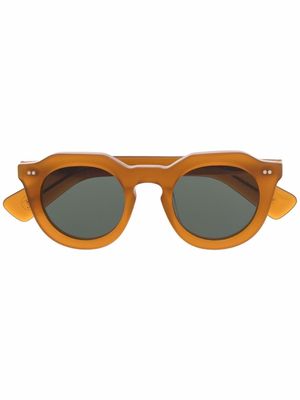 Lesca lunettes de soleil à monture ronde - Marron