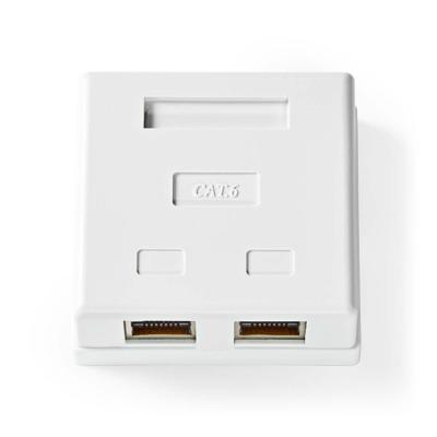 Nedis Netwerk Wanddoos | Opbouw | 2 poort(en) | STP CAT6 | Recht | Female | Goud Verguld | PVC | Wit | Doos - CCGB89130WT