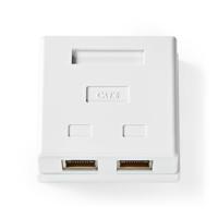 Nedis Netwerk Wanddoos | Opbouw | 2 poort(en) | STP CAT6 | Recht | Female | Goud Verguld | PVC | Wit | Doos - CCGB89130WT