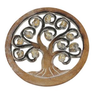 Houten Muurdecoratie Tree of Life Rond (20 x 20 x 1 cm)