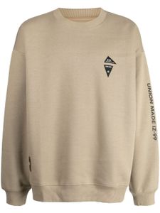 izzue sweat en coton mélangé à patchs logo - Marron