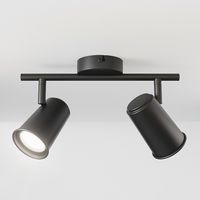 HOFTRONIC™ Riga LED Plafondlamp 2 spots Zwart - Draaibaar en Dimbaar - 2 lichts Dubbel - GU10 6000K daglicht wit - Plafondspot woonkamer en gang - Opbouwspot verlichting