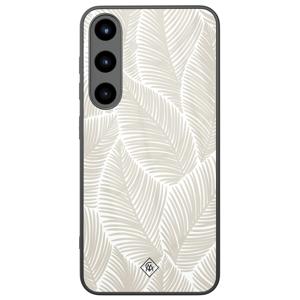 Samsung Galaxy S25 glazen hardcase - Palmy leaves beige