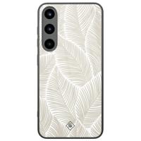 Samsung Galaxy S25 glazen hardcase - Palmy leaves beige