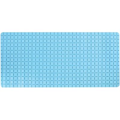 Douche/bad anti-slip mat badkamer - rubber - lichtblauw - 76 x 36 cm - rechthoek