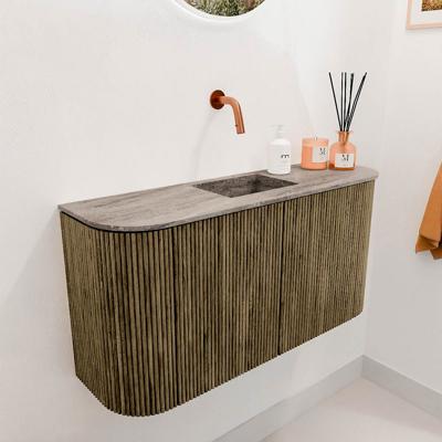 Toiletmeubel Mondiaz Joya Dlux | 83.2 cm | Meubelkleur Dusk | Faye wastafel Oza Wasbak Midden | Zonder kraangat(en)
