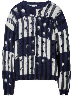 Off-White pull Shibori à effet usé - Bleu
