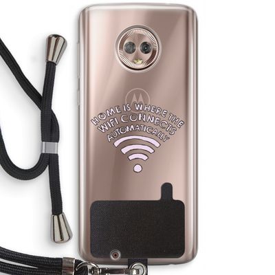 Home Is Where The Wifi Is: Motorola Moto G6 Transparant Hoesje met koord