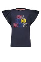 B.Nosy Meisjes t-shirt voile mouw - Marine blauw - thumbnail