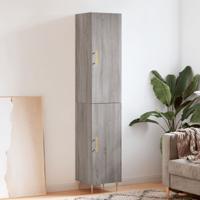 Hoge kast 34,5x34x180 cm bewerkt hout grijs sonoma eikenkleurig