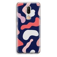 Memphis Shapes Pink: OnePlus 6 Transparant Hoesje