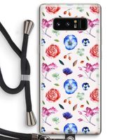 Bloemetjes: Samsung Galaxy Note 8 Transparant Hoesje met koord