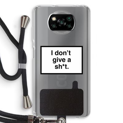 Don't give a shit: Xiaomi Poco X3 Pro Transparant Hoesje met koord