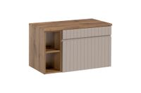 Comad Iconic Cashmere badkamermeubel 80cm met open kast en toppaneel taupe