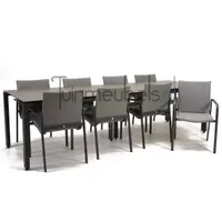 Tuinstoel Anzio dining Light Antracite met GOA HPL 280 cm donker grijs
