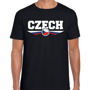 Tsjechie / Czech landen t-shirt zwart heren