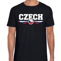 Tsjechie / Czech landen t-shirt zwart heren - thumbnail