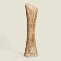 Vloerlamp hout &apos;Mandy&apos; 2x E27 fitting open ontwerp 118 cm