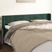 Hoofdbord met randen 203x16x78/88 cm fluweel donkergroen