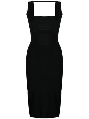 Boyarovskaya robe mi-longue en maille à encolure carrée - Noir