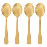 5five Theelepels/dessertlepels/koffielepels - 4x - goud - 14 cm - RVS   -