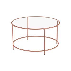 Ronde bijzettafel met metalen frame, Rosé goud