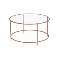 Ronde bijzettafel met metalen frame, Rosé goud