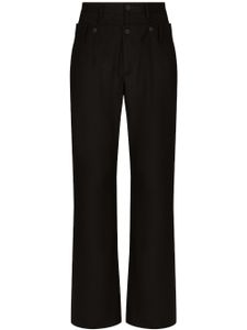 Dolce & Gabbana pantalon ample à patch logo - Noir