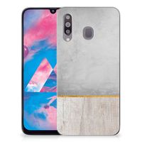 Samsung Galaxy M30 Bumper Hoesje Wood Concrete