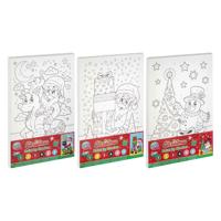 Creative Craft Group Canvas schilderen op nummer kerstmis - incl 6 kleuren verf en penseel