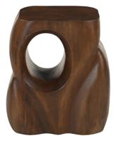 Artistiq Organische Bijzettafel 'Khaleel' Mangohout, 36 x 26cm, kleur Bruin