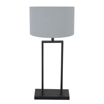 Steinhauer TafellampStang zwart met lichtblauwe kap 55cm - 3954ZW