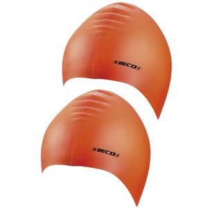 2x stuks latex badmutsen oranje voor volwassenen