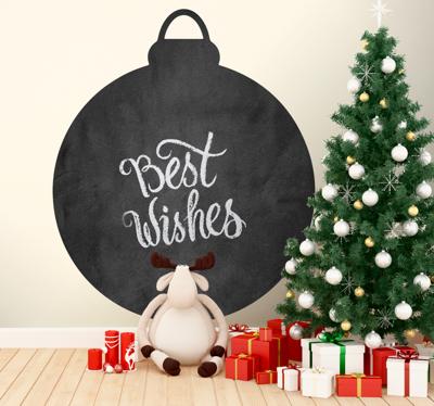 Kerststickers Kerstbal silhouet