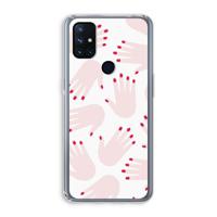 Hands pink: OnePlus Nord N10 5G Transparant Hoesje