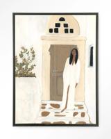 Urban Cotton Wandkleed 'Mediterranean Dream' 110 x 145cm in Floating Frame - black