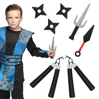 Verkleed speelgoed Ninja uitrusting wapens set - 7 stuks - kunststof - voor kinderen/volwassenen - thumbnail
